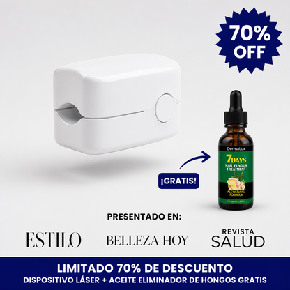 Dispositivo Láser Antihongos + Aceite Acelerador DermaLux gratis - Oferta 70% OFF