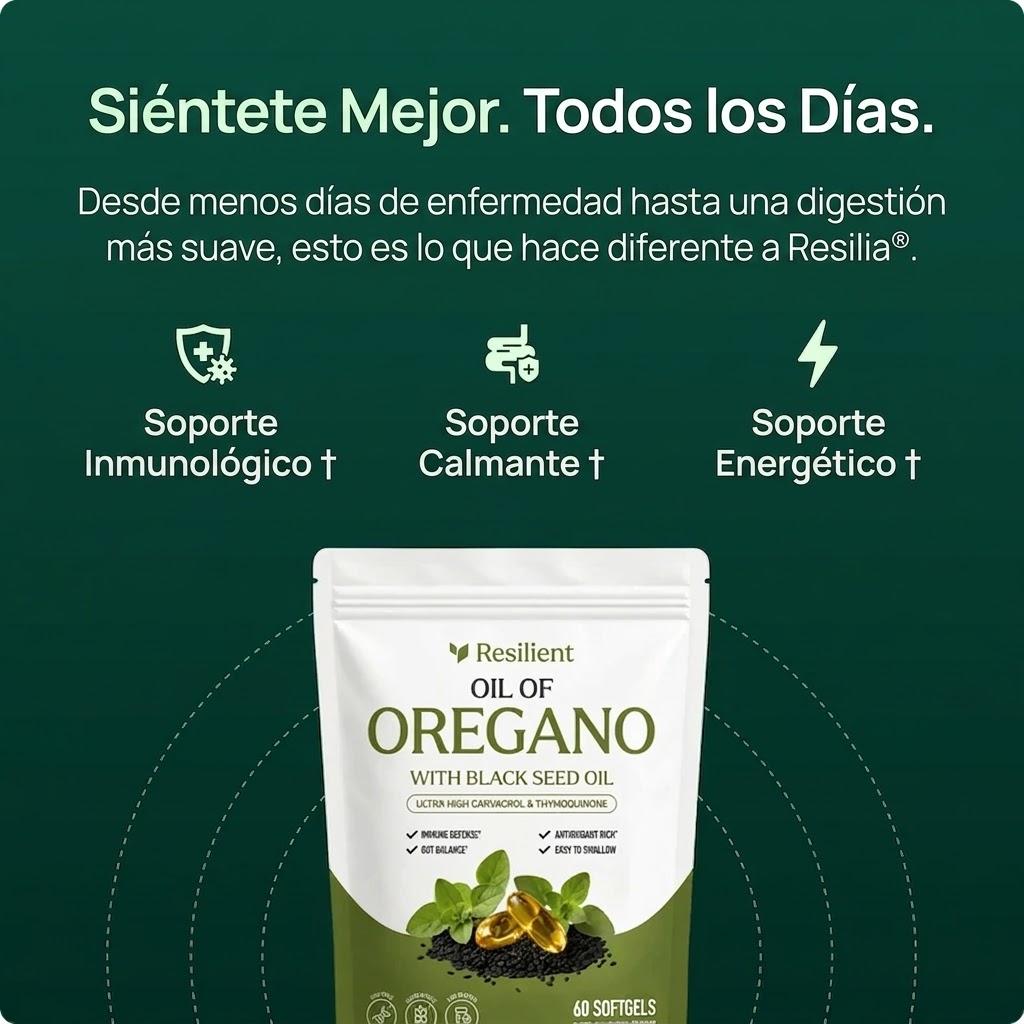 Resilient® Aceite de Orégano | Equilibrio Intestinal en 14 Días